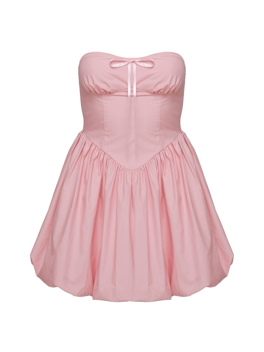 Princess Polly| Pink Bubble Hem Strapless Mini Dress Birthday Party Size 4 - Picture 3 of 10